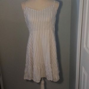 Spaghetti strap dress with blue stripes